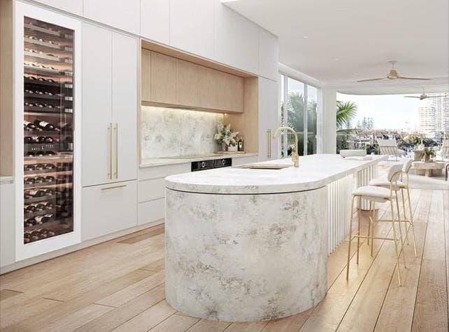 High-end kitchen with wine storage