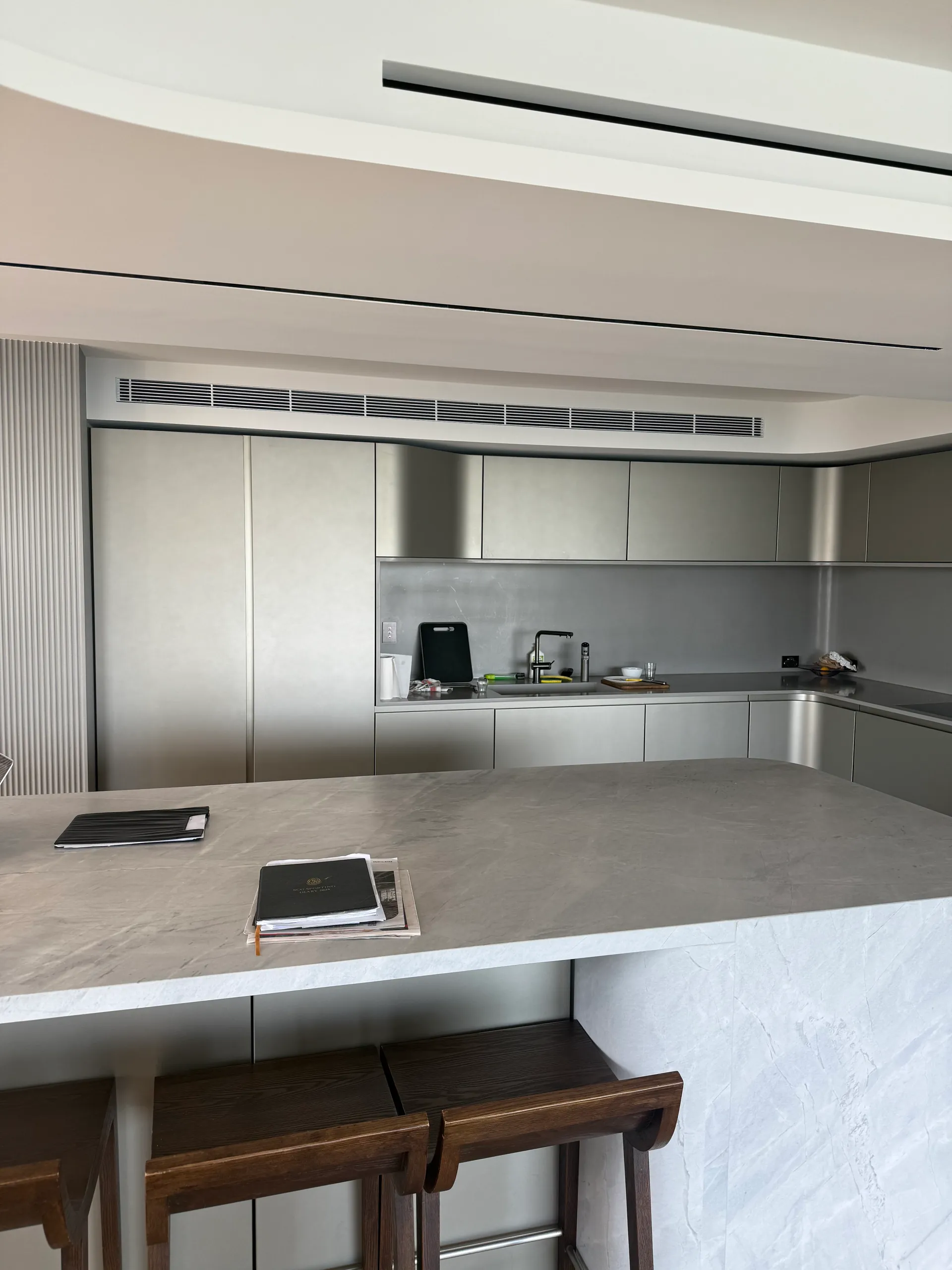 Breakfast bar overlooking living area