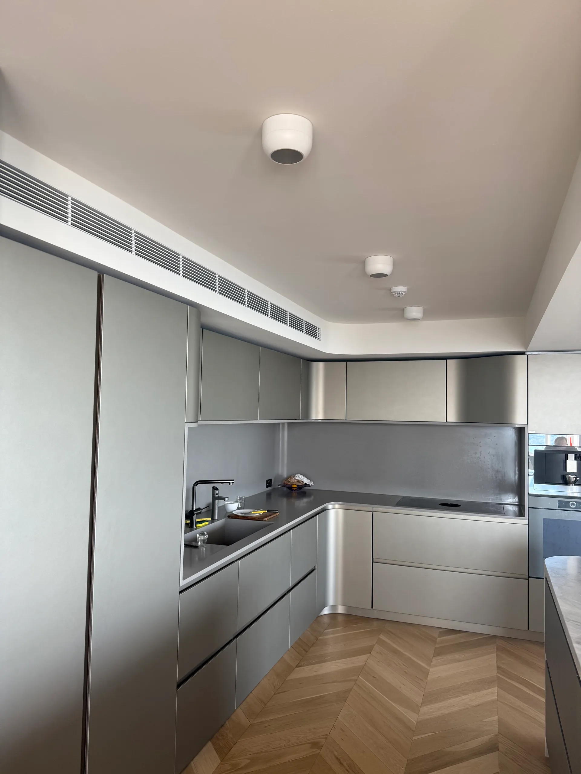 Kitchen island with bar stools