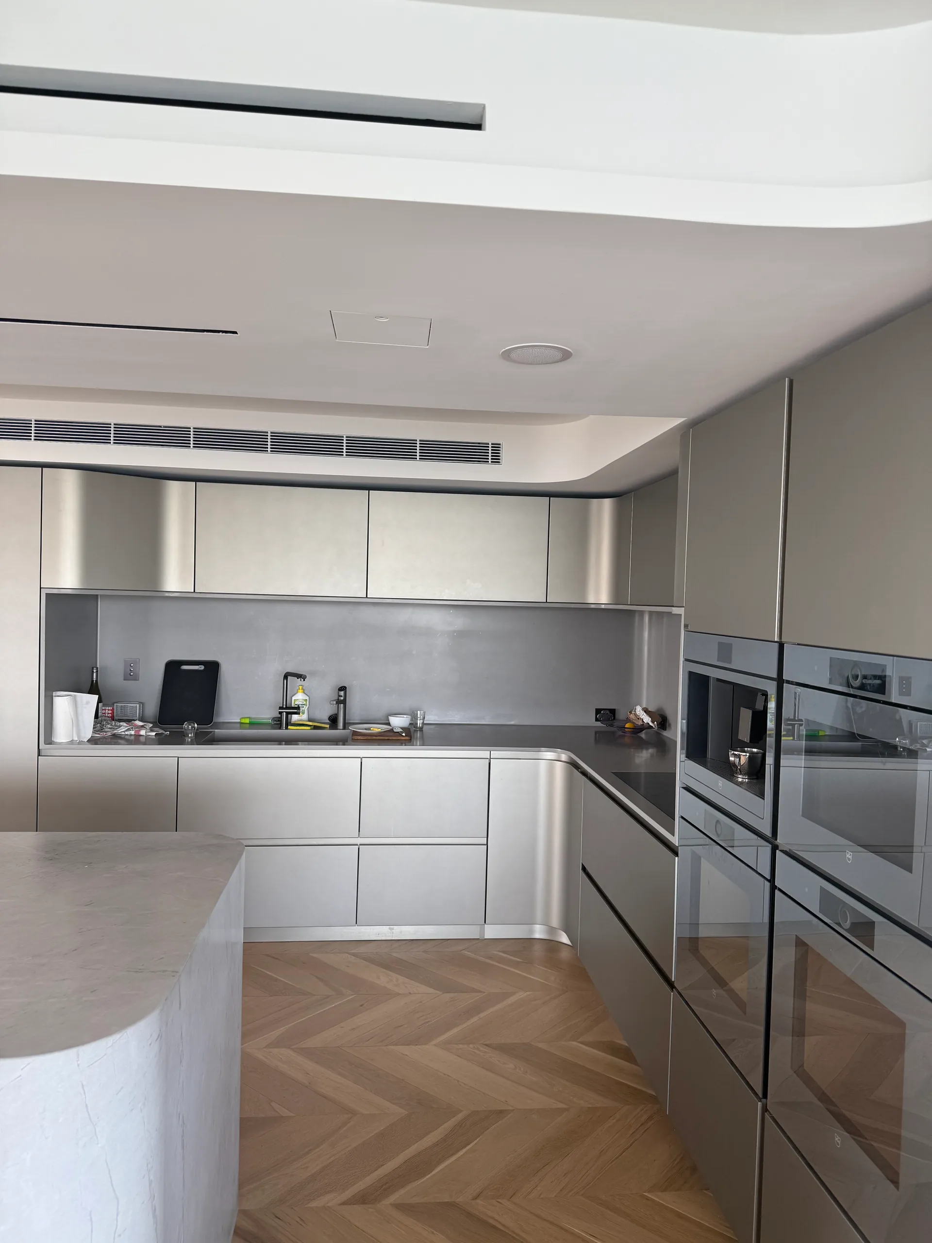 Wide perspective of modern kitchen