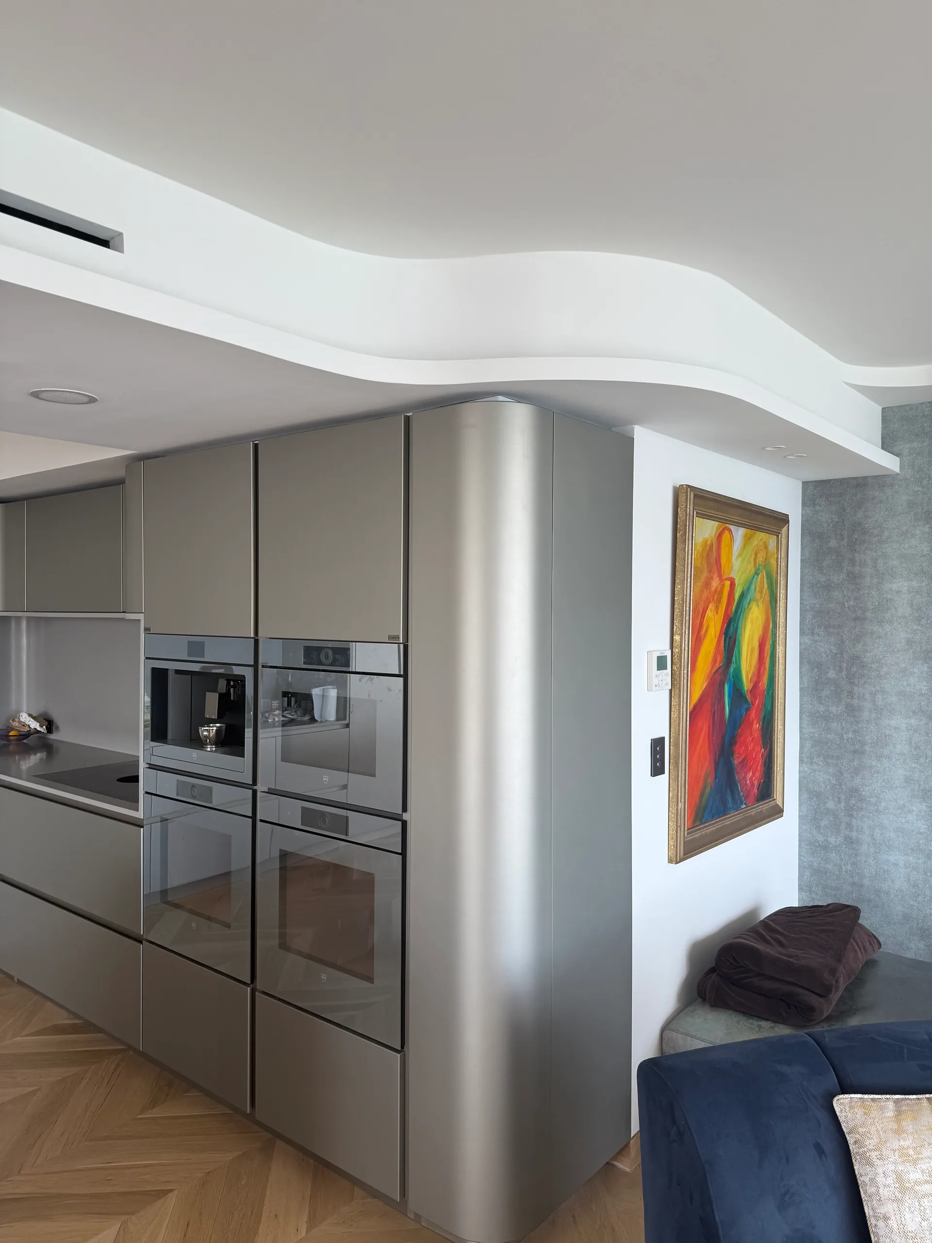 Appliance bank with oven and fridge