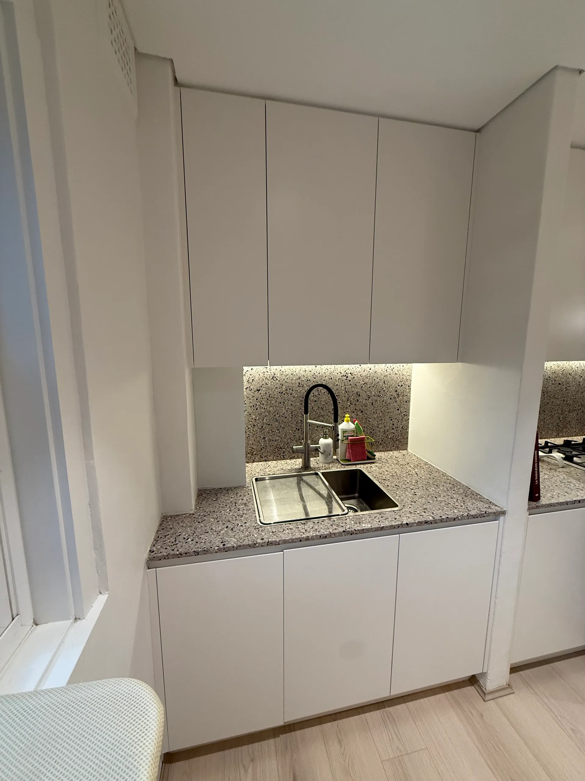 Kitchen sink and window view