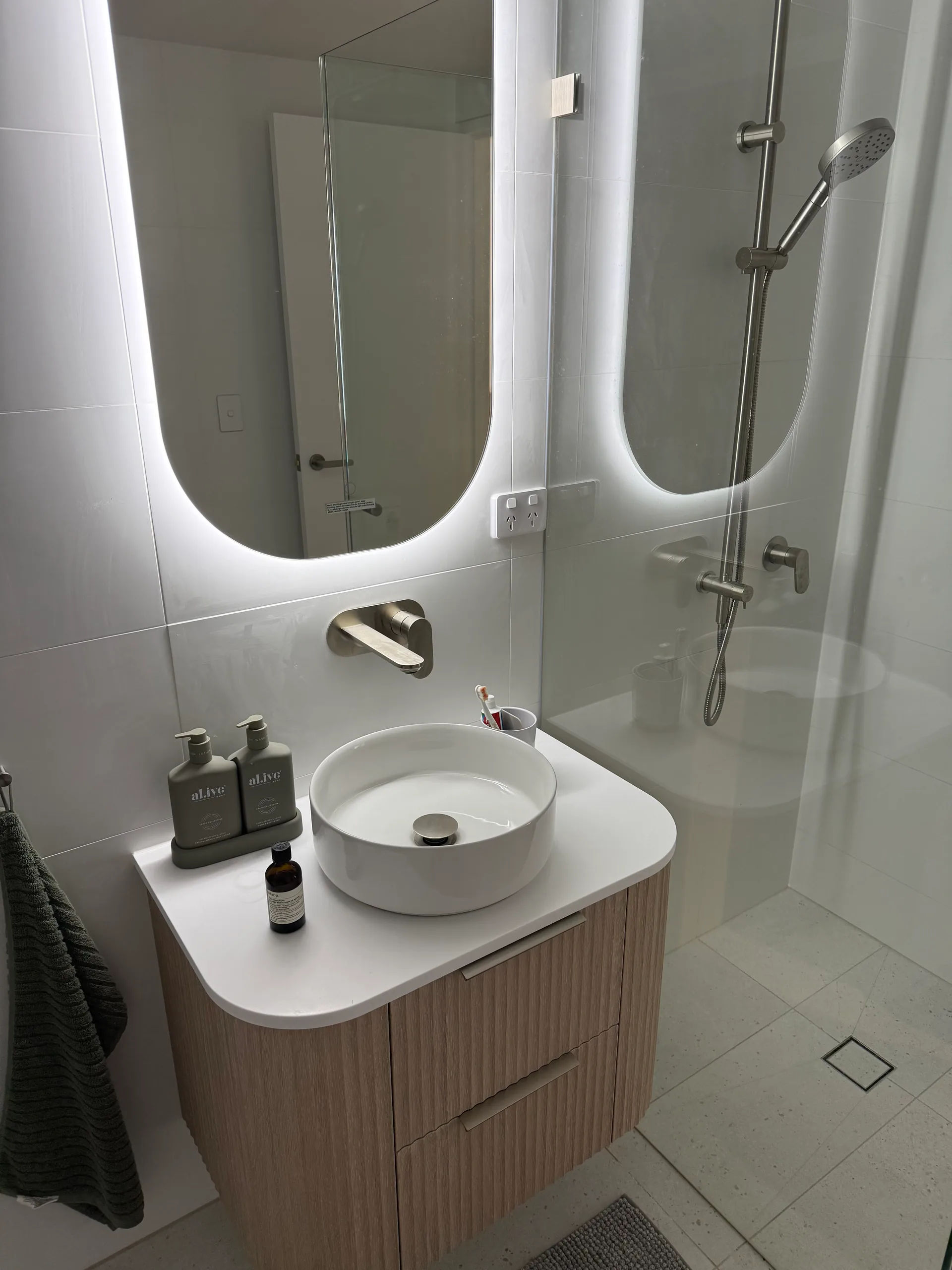 Vanity basin with stone benchtop