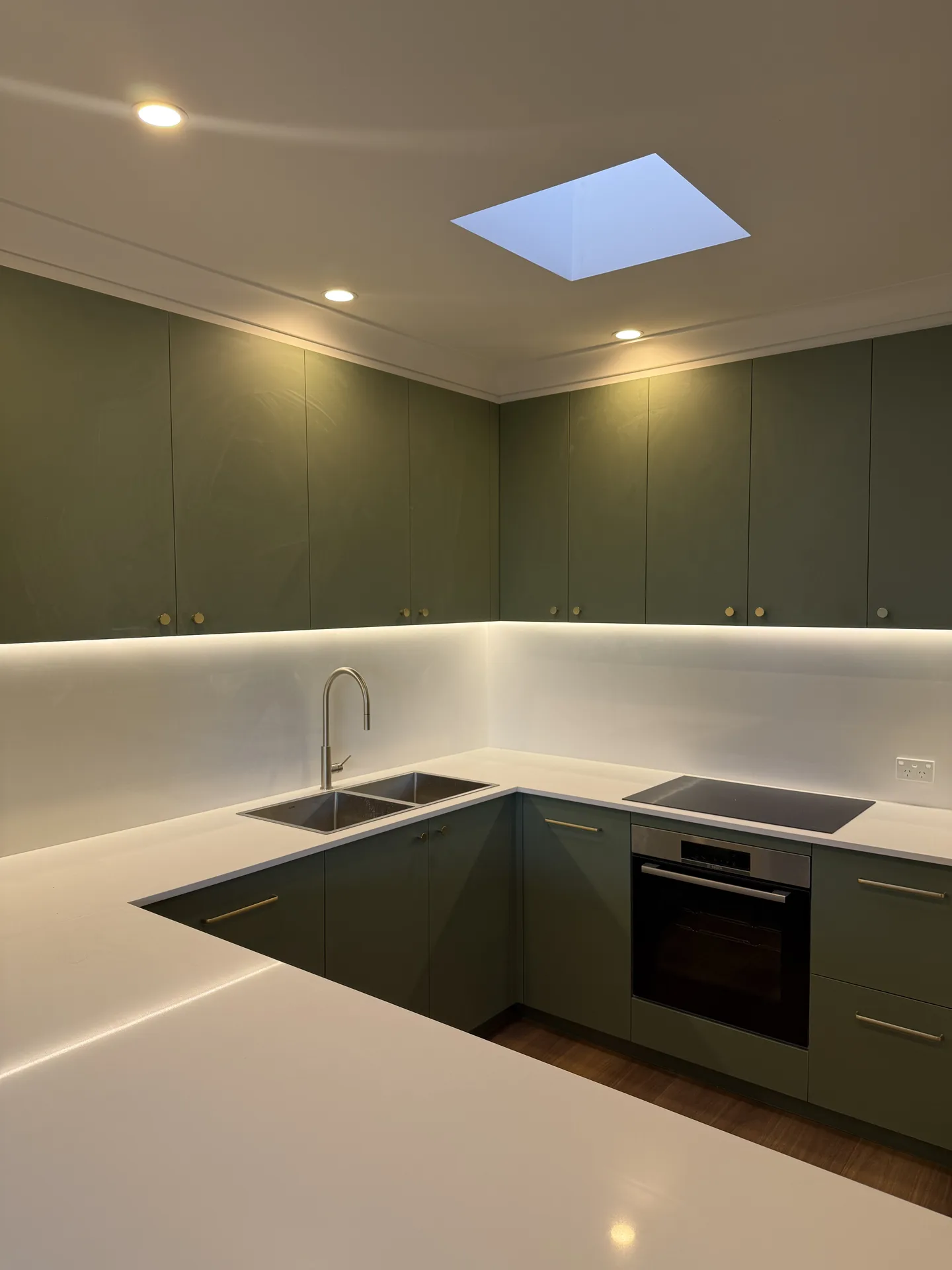Drummoyne Apartment Kitchen and Bathroom in Olive