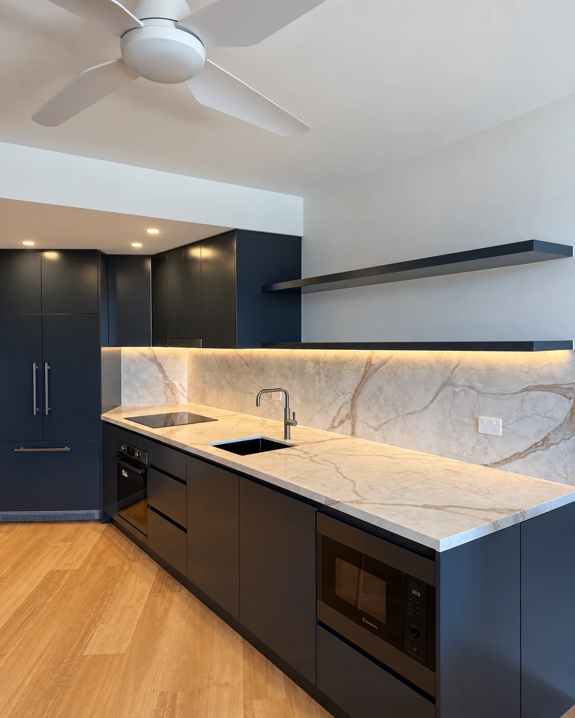Waterloo Apartment in Blue and Timber